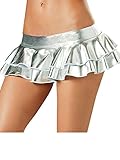 Holly Gibbons Women's Solid Metallic Pleated Club Dance Mini Skirt