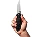 Tactical Triage 917 Manual Open Folding Knife with Glass Breaker and Rescue Hook Made in USA, Drop-Point Blade, Plain Edge, Satin Finish, Black Handle