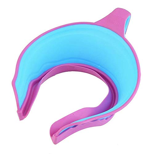 Potelin Adjustable Shower Cap Waterproof Shampoo Hat Water Shield Hat Bath Supplies for Kid Child Blue and Purple Edge - Thumbnail 6