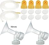 Nenesupply Compatible Pump Parts for Medela Pump In Style Breastpump PISA 2 X Small 19mm Breastshield 4 Valve 8 Membrane 2 Tubing Not Original Medela Pump Parts. (Breastshield XS (19mm))