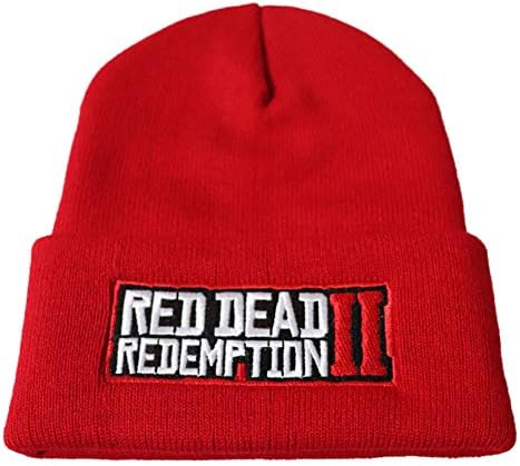 liaoting938 Kid Boy Girl REDDEADREDEMPTION2 Letter Embroidered Knitting Skull Cap Winter Warm Hat Black Adult Basktball Ski Outdoor Activity Hip-Hop Cap