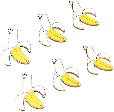 SANQIU Enamel Banana Charm Pack of 10 for Jewelry Making