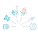 Quotidian Blue Festive Decorative Paper Cupcake Toppers 4