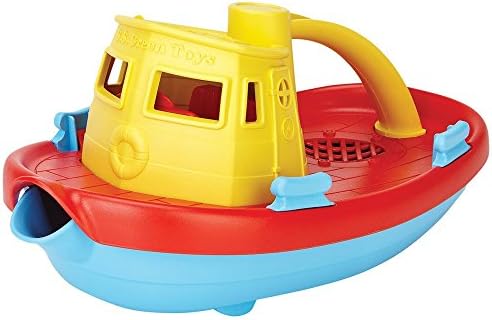 Jouet Bateau Remorqueur Green Toys - Rouge - 100% Plastique Recyclé - Sans BPA - Baignoire