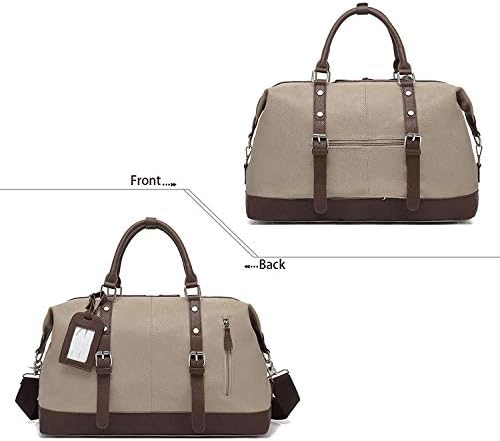Travel Bag with PU Leather is not Easy to Tear and Break, Suitable for Business Trip, Tourism, Camping and Outdoor Activities (Beige-Pu) 7 Travel Bag with PU Leather is not Easy to Tear and Break, Suitable for Business Trip, Tourism, Camping and Outdoor Activities (Beige-Pu)