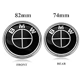 BMW Emblems Hood and Trunk, 82mm + 74mm Black BMW Logo Replacement for ALL Models BMW E46 E30 E36 E34 E38 E39 E60 E65 E90 325i 328i X3 X5 X6 1 3 5 6 7 (74MM+82MM)