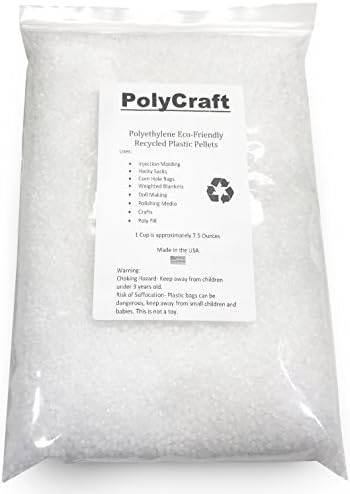 2 Lbs. Polypropylene Plastic Poly Pellets Rock Tumbling Media. PolyCraft Rock Tumbler Filler Beads in Heavy Duty Resealable Bag Made in USA