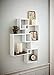 Shelving Solution Intersecting Decorative White Color Wall Shelf, Set of 6, 2 Candles Included