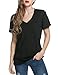 TINYHI Women's Casual V-Neck Short Sleeve Solid Loose BlouseTop T-Shirts