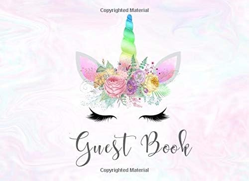 Guest Book: Birthday Party, Bridal Shower, Unicorn Guest Book, Baby Shower Guest Book - 150 Lined Pages