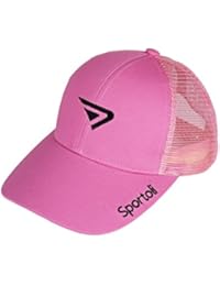 Sportoli Adult and Kids Cotton Blend and Mesh Snapback Trucker Baseball Cap Hat - Pink