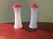 Tupperware Large Hourglass Salt and Pepper with Pink Seals