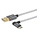 CableCreation [2-Pack 6.5 Feet Right Angle USB 2.0 Braided Cable, 90 Degree Vertical Right USB 2.0 A Male to Micro USB Male with Aluminium Case,2 Meters, Space Gray