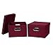 Household Essentials 10KDBG Collapsible Fabric Storage Box with Lid, 2 Pack, Burgundy, Red
