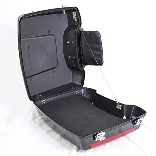 Gloss Black Razor Tour Pack Pak Trunk Chopped Backrest For Harley Touring 97-08 - Thumbnail 3