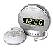 Sonic Alert Digital Sonic Boom with Bed Shaker, Silver - SA-SBT424SS | Sonic Alert Loud Vibrating Alarm Clock with Telephone Signaler, Battery Backup | Wake with a Shake