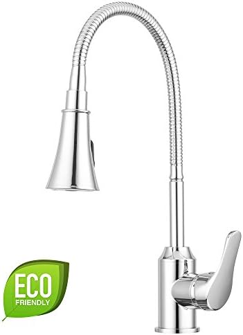 Pacific Bay Aberdeen Goose-Neck Pull-Down Kitchen Sink Faucet (Chrome)