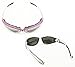 Bikershades Chrome and Pink Frame Anti Glare Mirrored Motorcycle Sunglasses with Rhinestones Foam Padded for Women