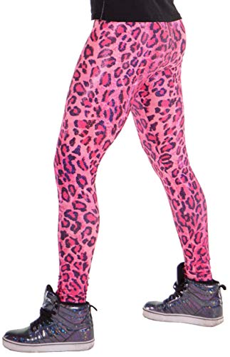 Pink Costumes For Men - Revolver Fashion Pink Leopard Animal Meggings USA Made Men's Leggings: Fun 80's