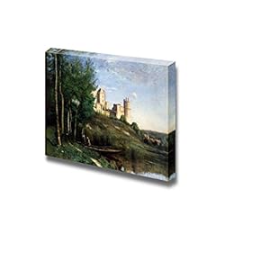 Ruins of The Chateau de Pierrefonds by Jean-Baptiste-Camille Corot - Canvas Print Wall Art Famous Painting Reproduction - 12" x 18"