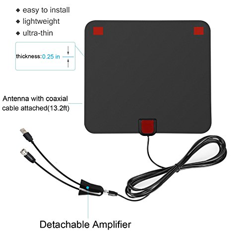 HDTV-Antenna-50-Mile-Range-with-Detachable-Amplifier-Signal-Booster-Indoor-1080P-Indoor-Digital-TV-HD-Antenna-132ft-Coax-Cable-USB-Power-Supply-Upgraded-Version-Better-Reception