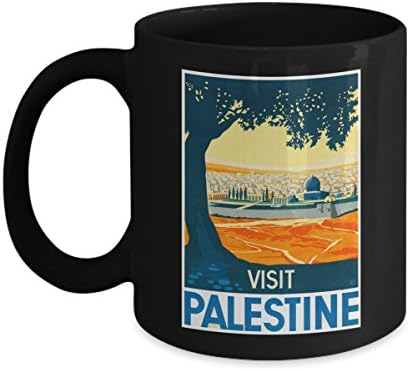 Visit Palestine - Vintage Travel Poster Design - 11 Oz Black Coffee Mug