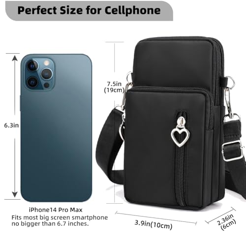JANKS Small Crossbody Bag for Women - Mini Phone Purses with Crossbody Strap and Wallet - Nylon Arm Bag