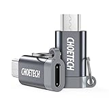 CHOETECH USB C to Micro USB Adapter, 2 Pack Converts Type C Female to Micro USB Male Connector Support Charge & Data Sync Compatible with Samsung Galaxy S7/S7 Edge, Nexus 5/6 and Micro USB Devices