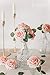 Ling's Moment Artificial Flowers 25Pcs Pink Roses Decor w/Stems,3