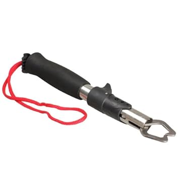 broadroot Edelstahl Fischgreifer Lip Trigger Lock Angeln Tackle Greifer Grabber Maßstab Schwarz
