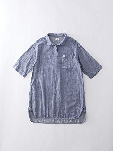 Amazon インディゴ染め ダブルガーゼ チュニックシャツ レディース 半袖 6分袖 インディゴ 日本製 Blissful ワンピース チュニック 通販