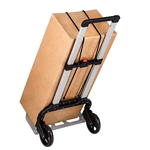 FCH Folding Hand Truck Portable Folding Hand Cart with Wheels 264Lbs Capacity Heavy-Duty Aluminum Luggage Cart