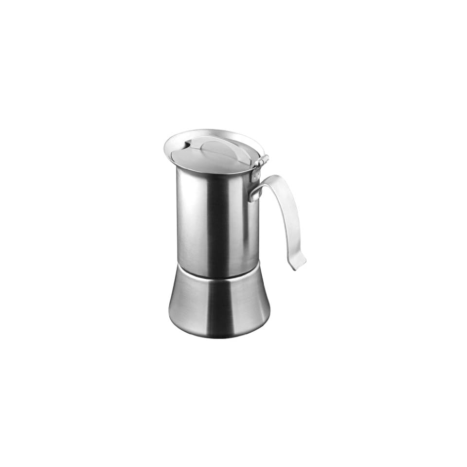Caroni VE01021 1 or 2 Cup Induction Stainless Steel Stove Top Espresso Coffe Maker with