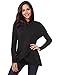 DJT Sweatshirt for Women, Women's Long Sleeve Hoodie Wrap Asymmetric Hem Tunic Tops Blouse Black L