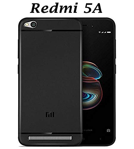 Wurzel Back Cover Case for Matte Soft Rubberised TPU Flexible Back Cover for Redmi 5A (Black)