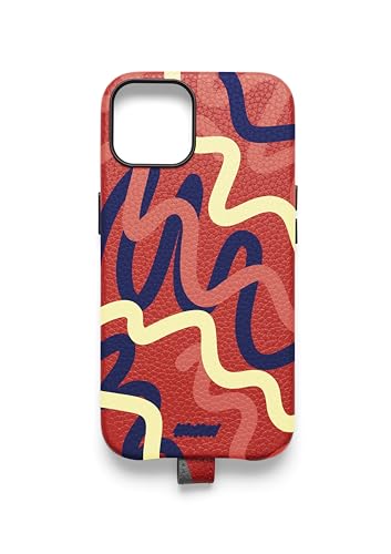 UNTAGS - Funda iPhone 13 Mini Graphic Tour - Material Efecto Cuero - Interior Microfibra Suave Antiarañazos - Rojo