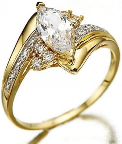 Rattana shop Marquise Cut White Sapphire 18K Gold Filled Woman's Wedding Rings Size 6-10 (7)