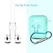 Compatible for AirPods Case with Keychain, Shockproof Protective Premium Silicone Cover Skin for AirPods Charging Case 2 & 1 (Green)