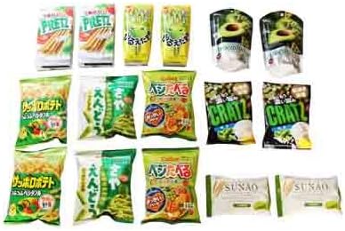Amazon おかしのマーチ グリコ カルビーなどの緑のおいしいスナックセット 8種 全16コ おかしのマーチ スイーツ スナック菓子 通販