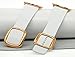 JSGJMY Apple Watch Band 38mm Cuff Leather Loop Original Modern Buckle With Magnetic Clasp Replacement Strap for iwatch Series1 Series2 (Bright White+Rose Gold Buckle, 38MM M)