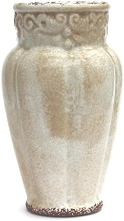 marymarygardens Distressed Antique White Coloured Nouveau Style Ceramic Vase