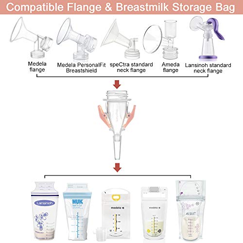 image for Maymom Narrow Neck (Standard) Breastmilk Storage Bag Adapters for Amed