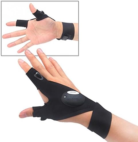 Vernver LED Flashlight-Gloves Fingerless Gloves Tool Gloves For Darkness Place (Right)