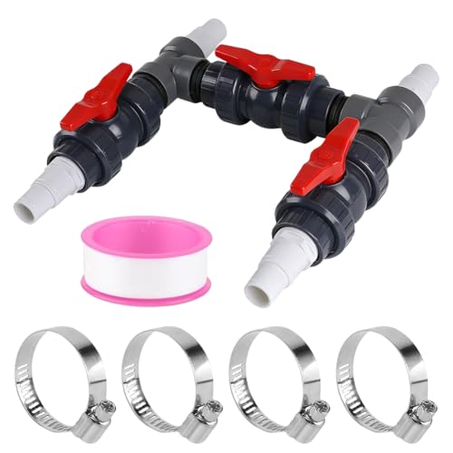 Bypass Swimming Pool Connection Kit with Heat Pump Ø 50 mm, Pool Heater, Heat Pump, Solar Heater, Bypass with 32 mm and 38 mm Hoses, Power Control