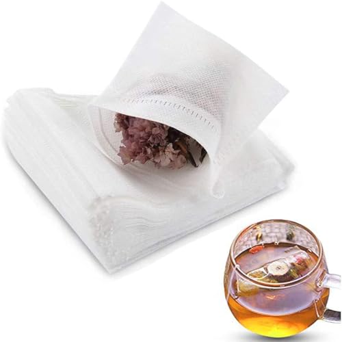 Arabest Disposable Tea Filter Bags, 400pcs Safety and Environmental Food-grade Drawstring Tea Bags, Natural Tea Filter Bags for Loose Tea, Tea Strainer Suitable for Tea, Coffee, Spice (8x10cm)