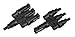 One Female to Three Male (F/MMM) and One Male to Three Female (M/FFF) MC4 Solar Panel Branch Cable Connectors In Pair