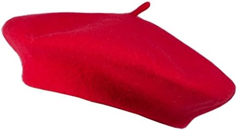 French Wool Beret Ladies Artist Hats Solid Color for Women red