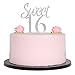 Silver Sweet 16 Cake Topper - Happy 16th Birthday Party Decorations Supplies