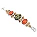 Bangle Bracelet SUMAJU Link Bracelets Green Oval Amber Gemstone Bowknot Silver Plated