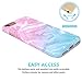 JAHOLAN Pink Blue Marble Design Clear Bumper Glossy TPU Soft Rubber Silicone Cover Phone Case Compatible with iPhone 7 iPhone 8